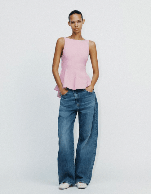 Zara Peplum Bow Top, .90
