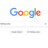 I'm Feeling lucky Google feature in the browser, Google i'm Feeling lucky button shown.