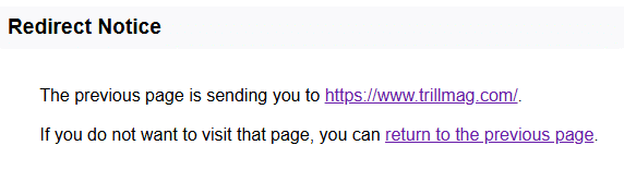 Google redirect notice redirecting to I'm Feeling Lucky page