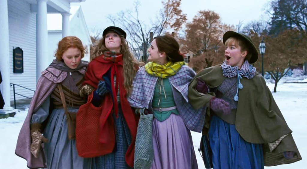 Little Women - The March sisters walk in the cold.