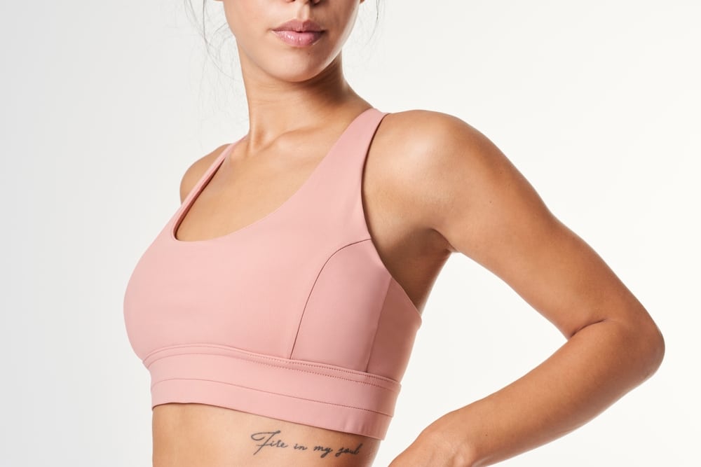 Pink sports bra
