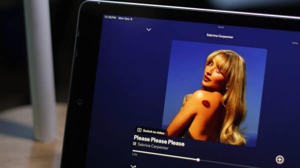 'Short 'N Sweet' Album by Sabrina Carpenter on Spotify using iPad