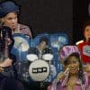 Graphic of multiple female musicians through the ages.