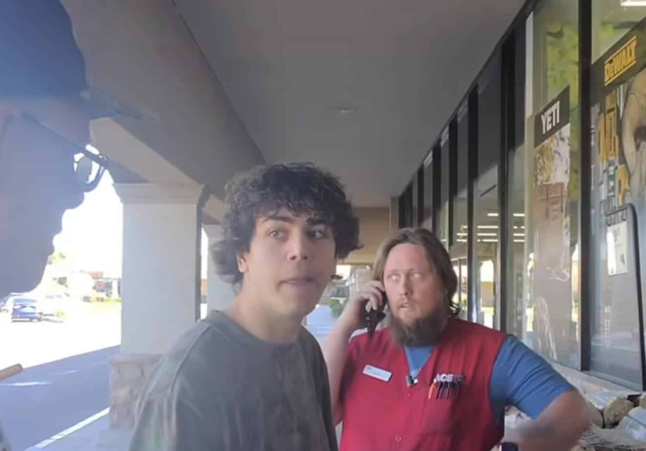 Heston James outside a store he did a screaming prank in
