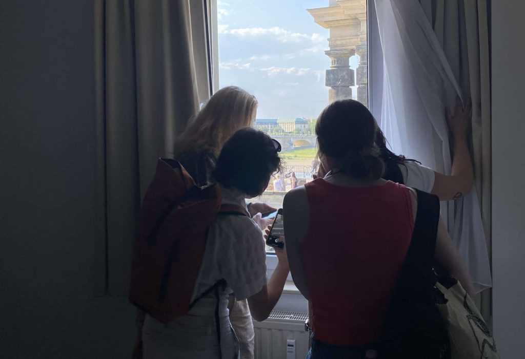 Study abroad friends admiring the view of Dresden, Germany on our weekend trip from Prague.