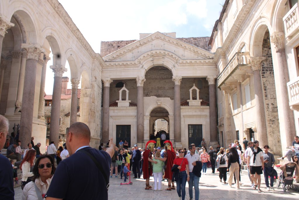 The bustling square inside Diocletian's Palace in Split, Croatia.