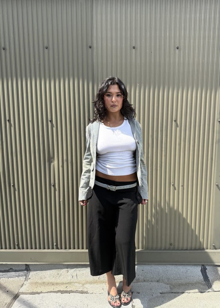 This spring, look for skinny belts. Pair them with a white tank top and wide-leg pants.