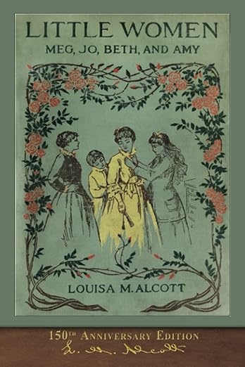 Floral, vintage green cover of the American classic Little Women.
