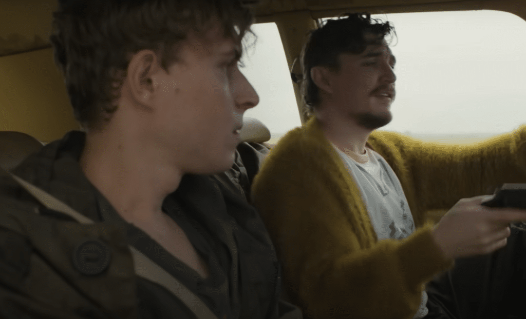 Johnny Berchtold and Kyle Gallner in Midwestern movie The Passenger 2023