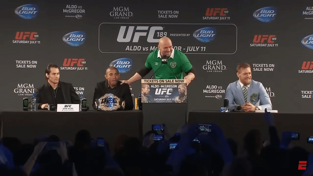 UFC 189 press conference in Dublin, Ireland.
