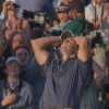 Rory McIlroy on the 18th green at the Masters, at Augusta National.