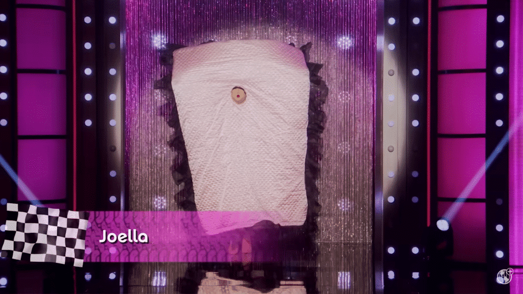 Joella's quilt look on RuPaul's Drag Race