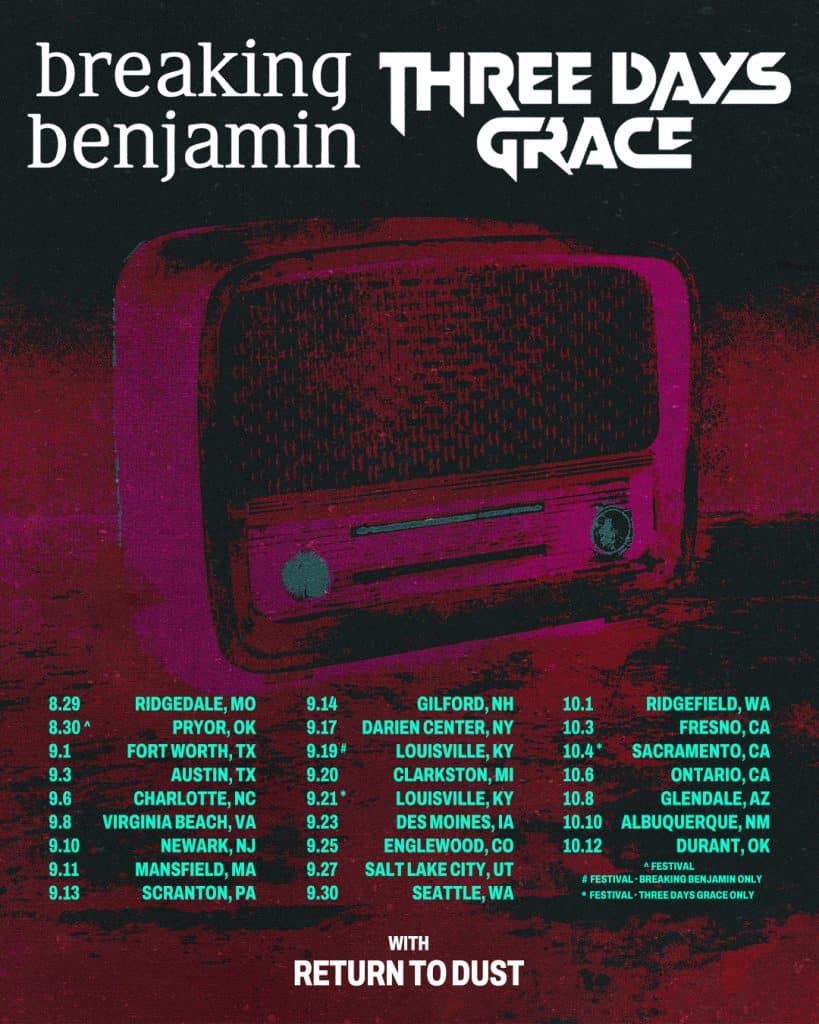 Breaking Benjmain and Three Days Grace announced tour