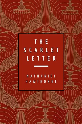Ornate, red cover of the 19th century classic The Scarlet Letter.