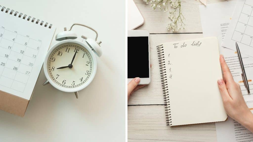 Image showing a to do list and alarm to represent time management