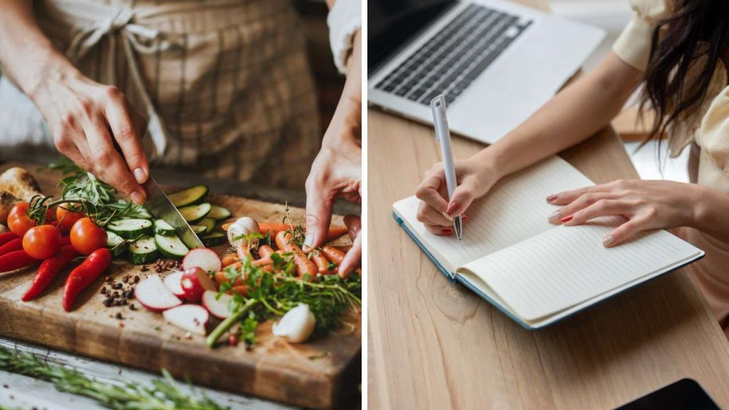 Image showing cooking and writing