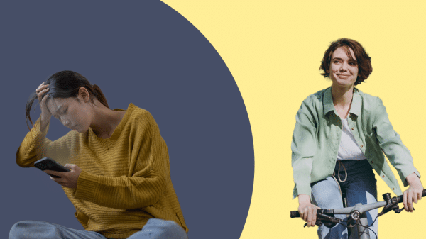 Women suffering from digital burnout