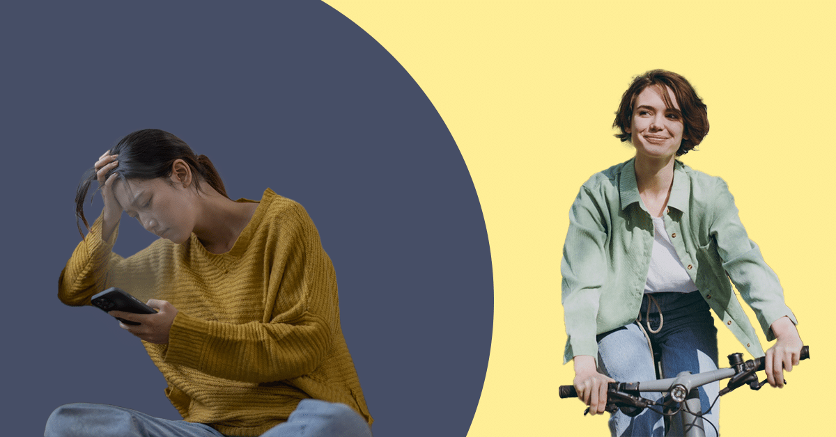 Women suffering from digital burnout