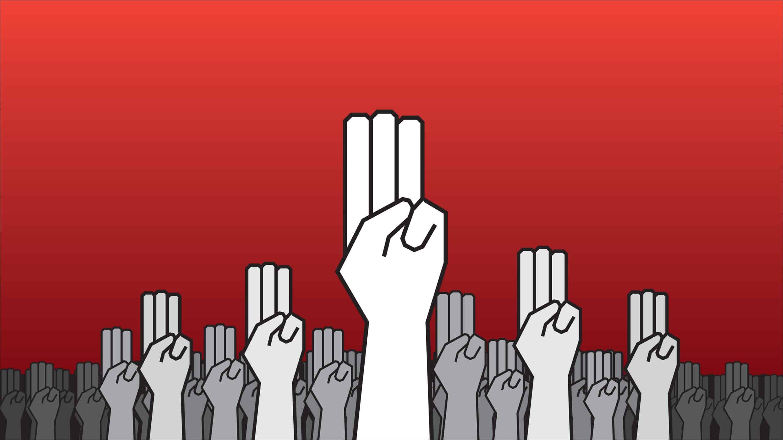 Three-finger Hunger Games hand sign