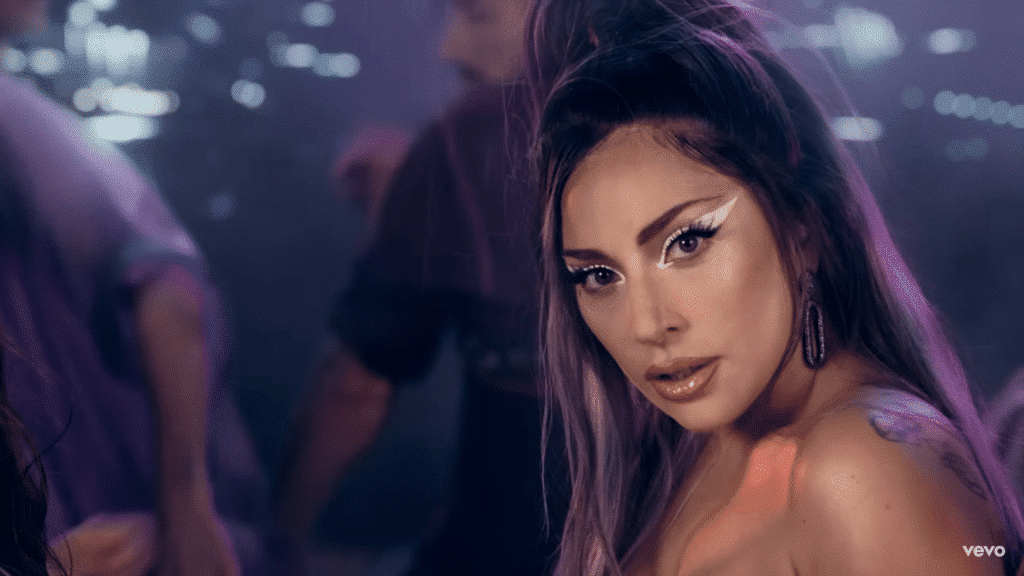 Lady Gaga in the 'Rain On Me' music video