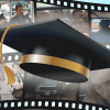An animated graduation cap hovers in front of film reels featuring clips from 10 coming-of-age movies.