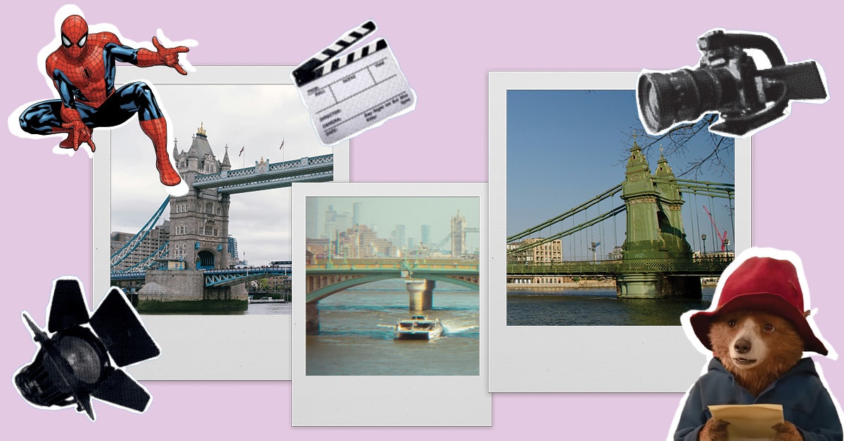 Image showing London bridges and famous movie characters that have made an appearance there.