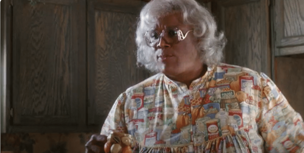 A stilt from Diary of a Mad Black Woman with Tyler Perry as Madea.
