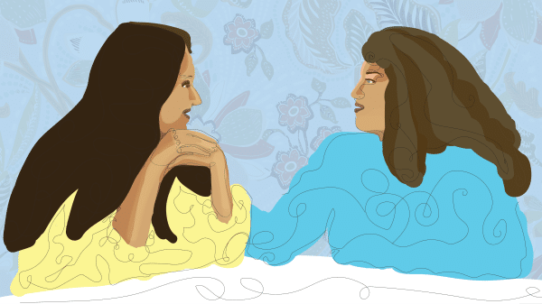 Mother and daughter re-connecting