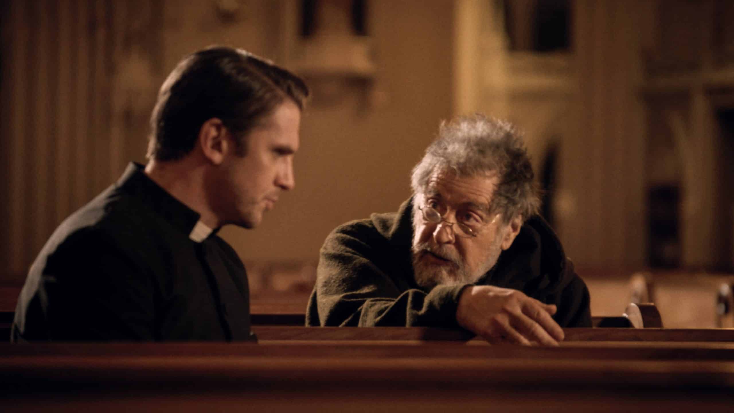 Two priests (Dan Stevens, left, and Al Pacino) are enlisted to perform an exorcism in “The Ritual.”Credit...XYZ Films