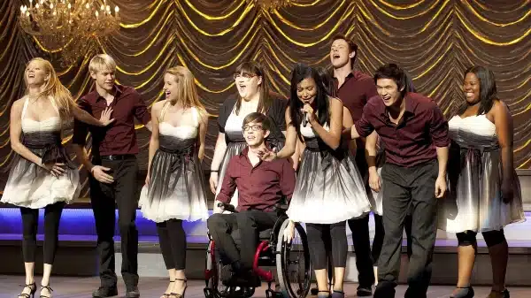 Glee Club members performing.