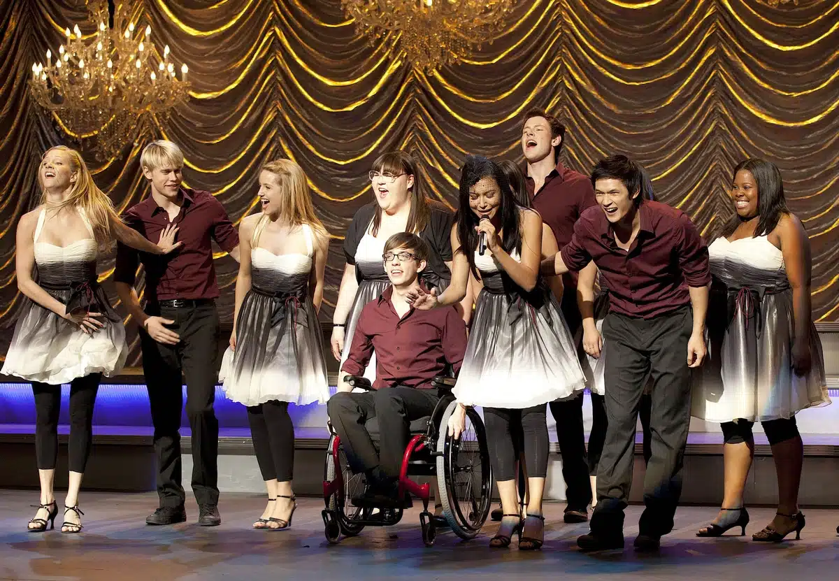 Glee Club members performing.