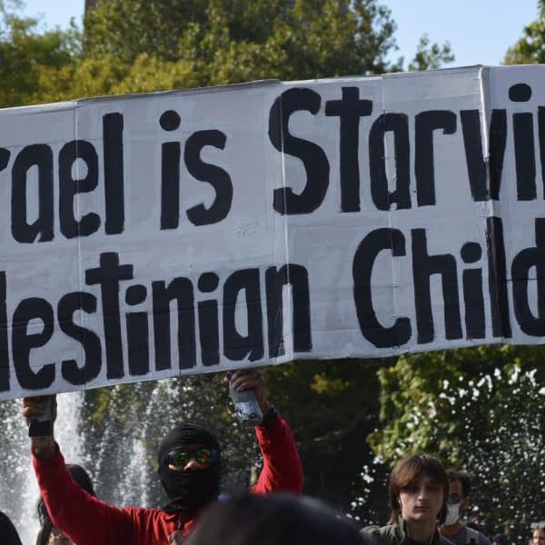 Protestor against the state of Israel's enforced starvation of occupied Palestine. Shutterstock/Christopher Penler