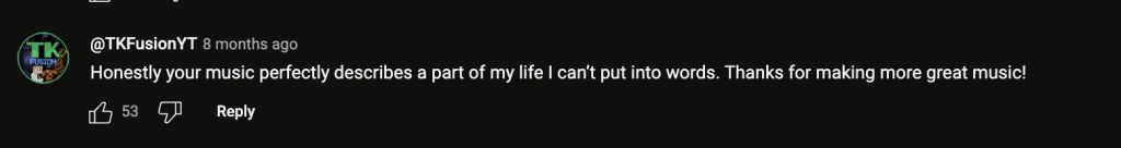 Youtube Comment Under Flipturn's video