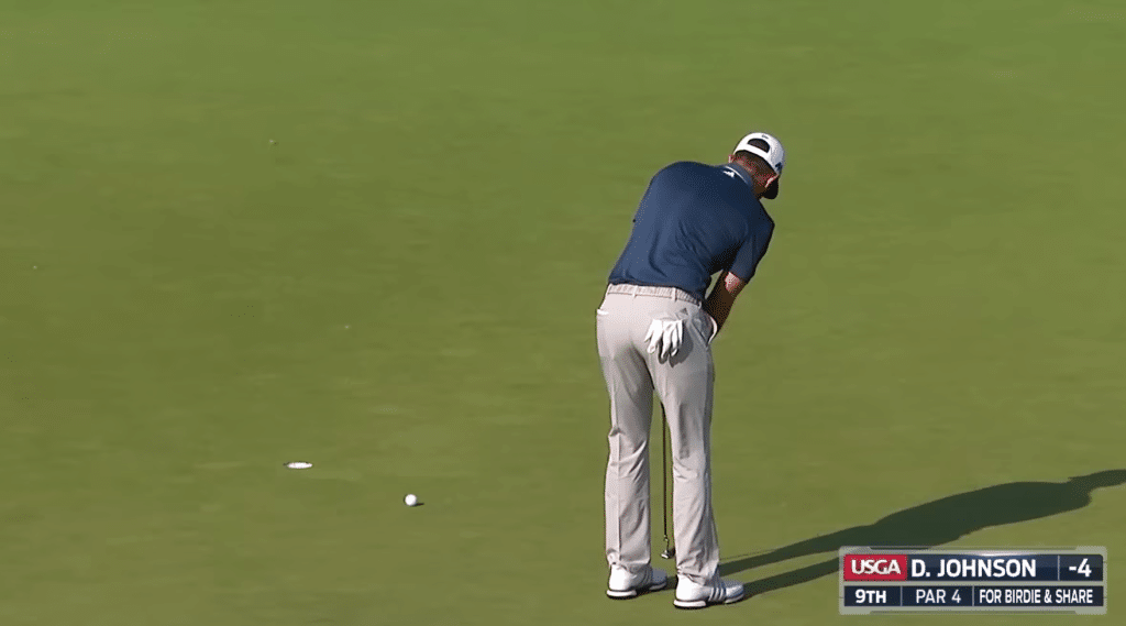 Dustin Johnson Putting at the 2016 U.S. Open at Oakmont