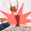 Woman dancing after break-up, moving on from ex