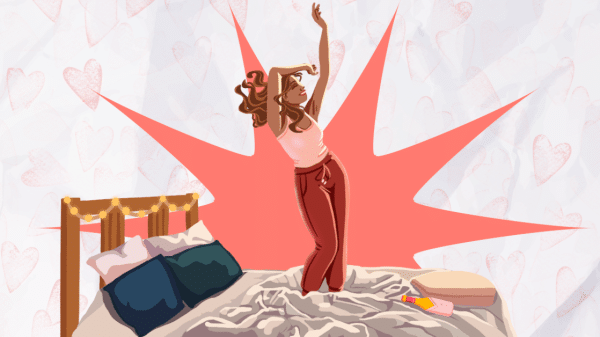 Woman dancing after break-up, moving on from ex
