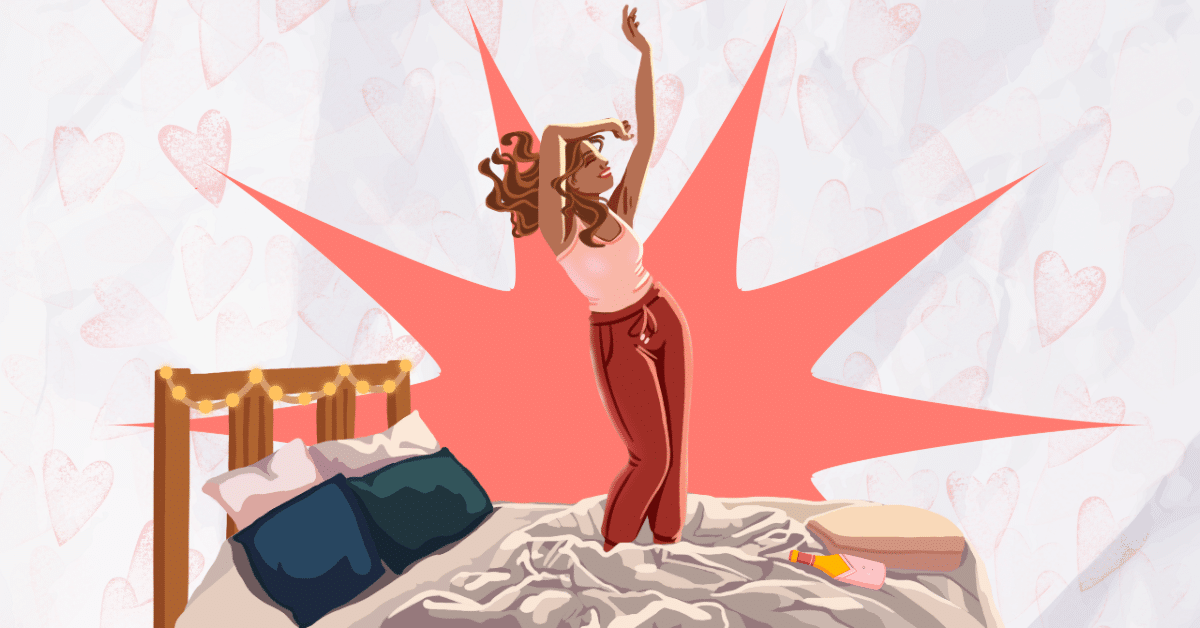 Woman dancing after break-up, moving on from ex