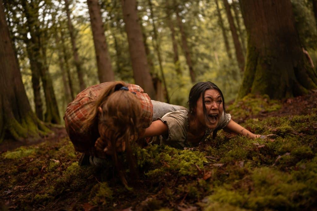 L-R: Sophie Nélisse as Teen Shauna and Alexa Barajas as Teen Mari in. (Photo Credit: Kailey Schwerman/Paramount+ with SHOWTIME)
