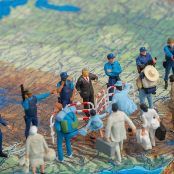 Miniature,Toy,People,Concept,Us,Border,Patrols,Against,A,Group