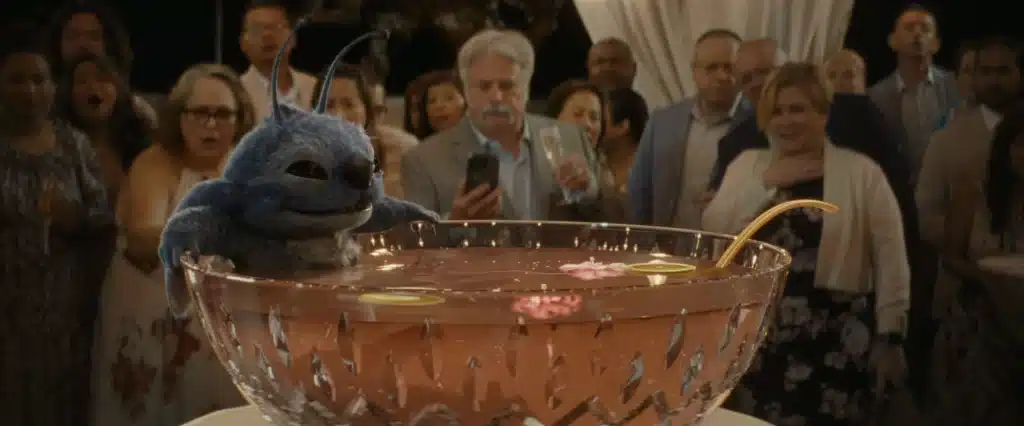 CGI Stitch farts in a punch bowl at a wedding he crashed. 