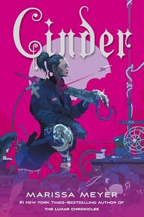 Cover depicts a girl standing in a junkyard, a pink moon behind her. Her arm and leg are both made of metal, and she stares off into the distance.