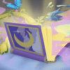A book with magical creatures and light coming out of it.