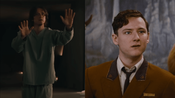 Still shots of Lewis Pullman in both Thunderbolts and Bad Times at the El Royale.
