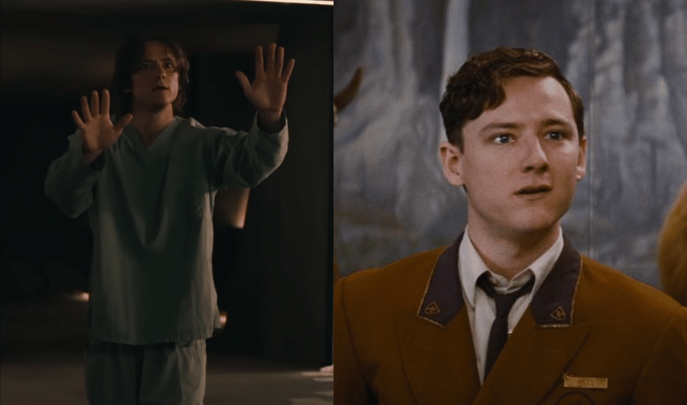 Still shots of Lewis Pullman in both Thunderbolts and Bad Times at the El Royale.