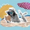 Woman reading on the beach.