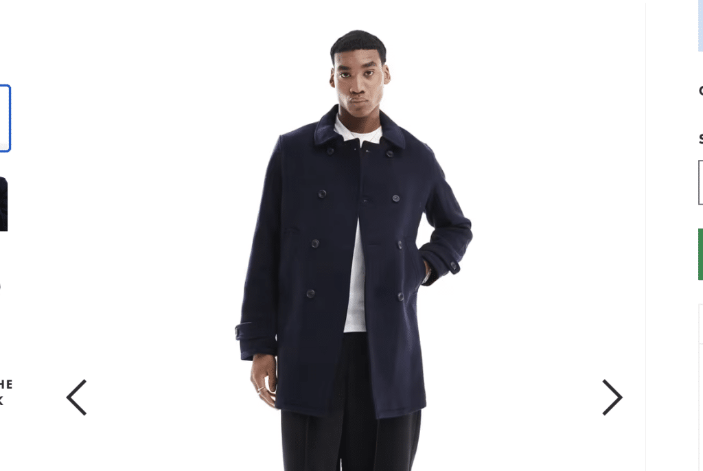 image of model wearing ASOS Pea Coat