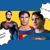 L-R: Henry Cavill, Christopher Reeve, and Brandon Routh as Superman