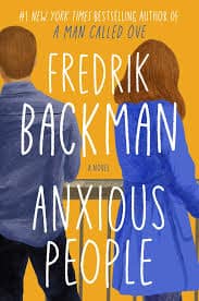 Cover of Anxious People with a man and woman facing away from each other
