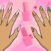 An illustration of old nail polish on one hand and new on the other
