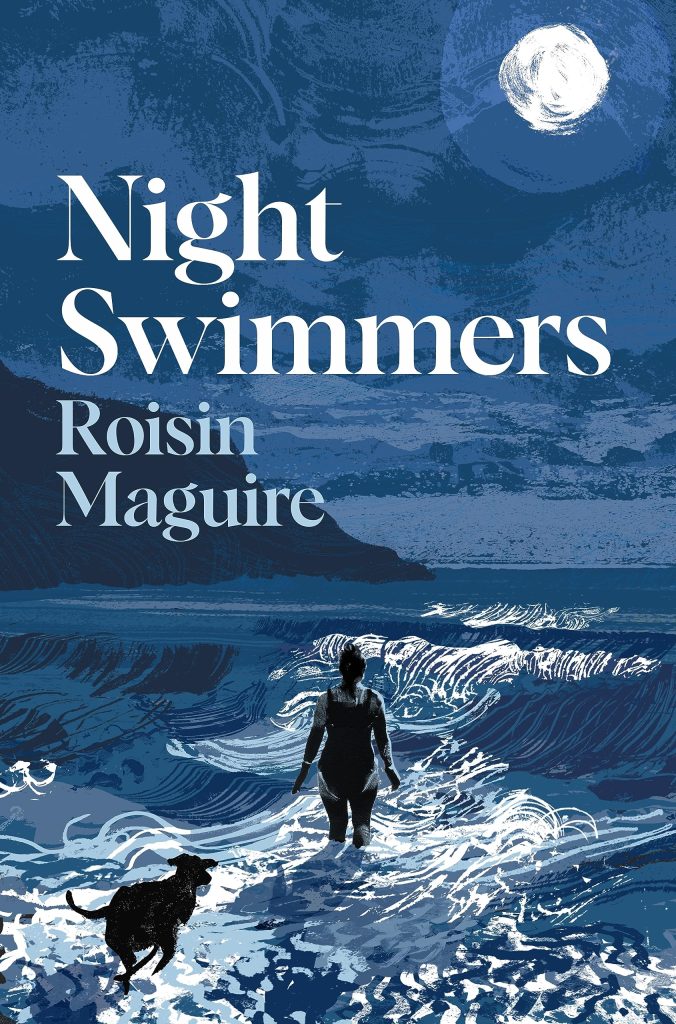 Night Swimmers cover with a woman standing in the sea